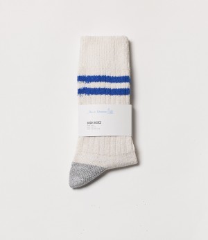 Beige / Blue Women Merz B. Schwanen GS05 Socks | MERZ9263018