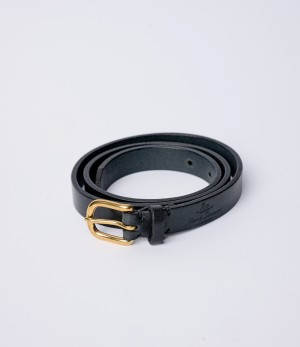 Black Women Merz B. Schwanen BELT20 Saddle Leather (2cm / 0.79in) Belt | MERZ3860452