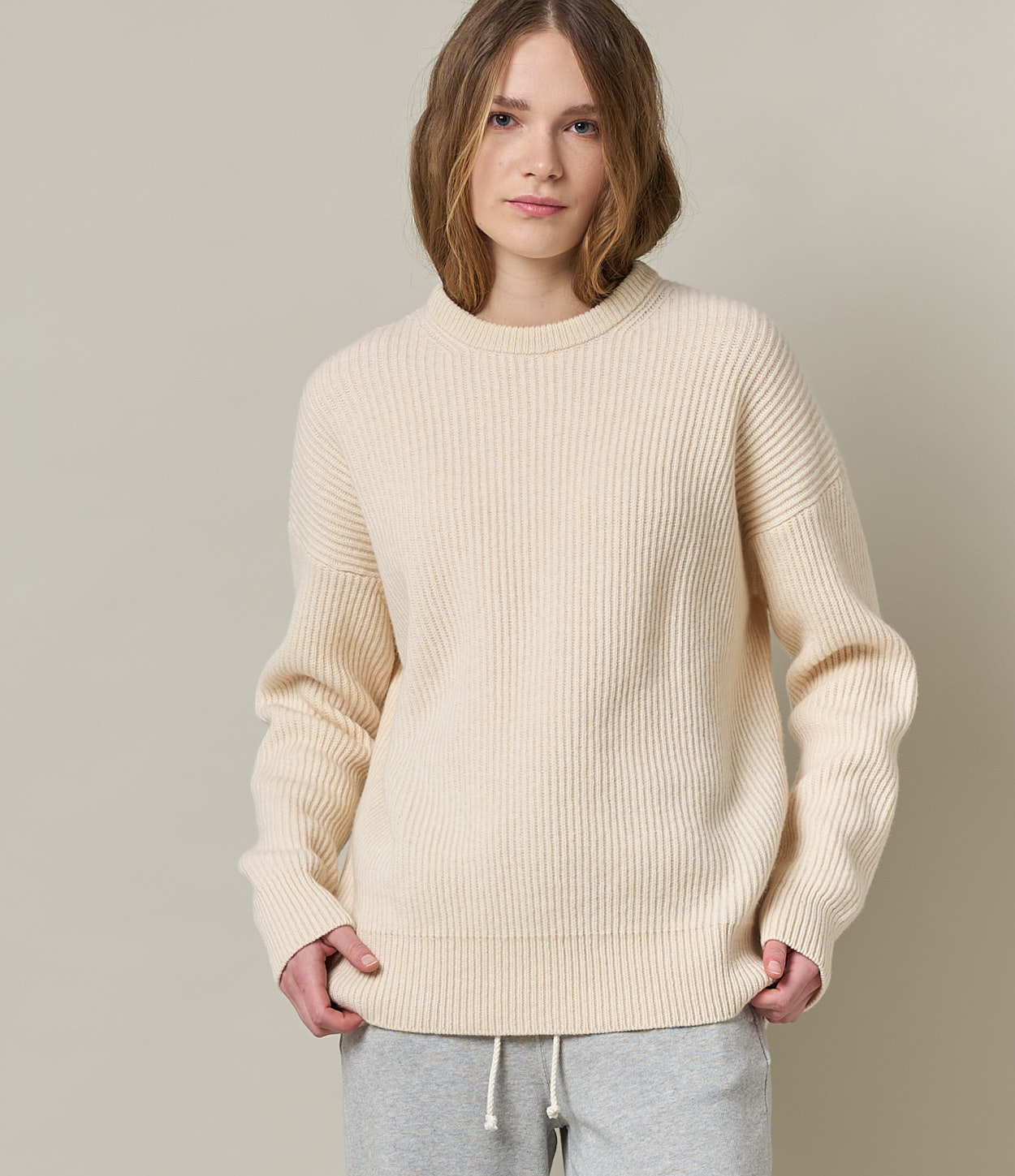 Beige Women Merz B. Schwanen WRIB01 crew Pullover | MERZ5073264