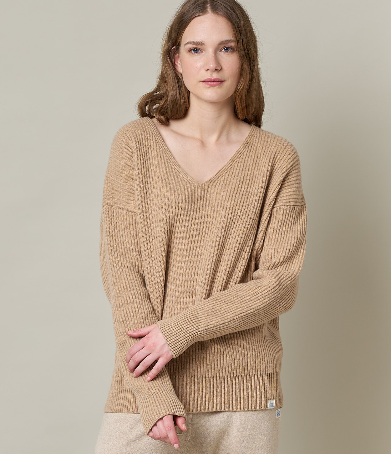 Brown Women Merz B. Schwanen WRIBV02 V-neck Pullover | MERZ7981062