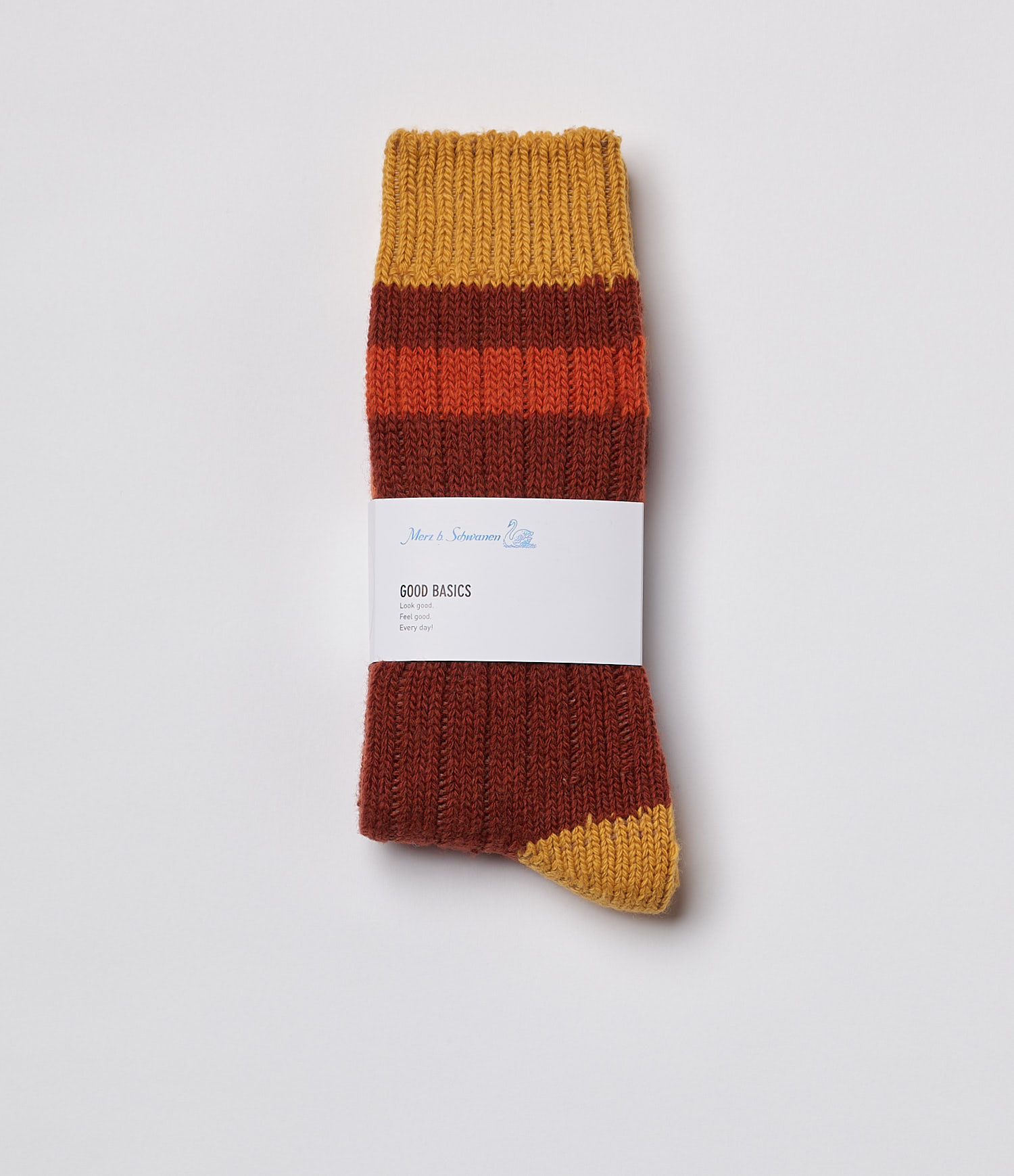 Brown / Orange Men Merz B. Schwanen MW74 Socks | MERZ5783496